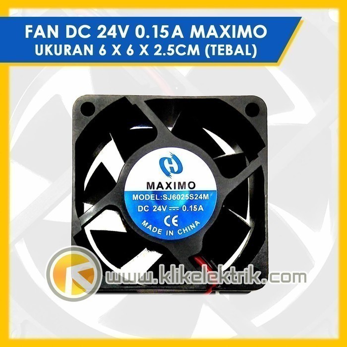 Jual Fan DC 24 Volt 6cm BODY TEBAL Kipas Pendingin 60X60X25mm MAXIMO 60 ...