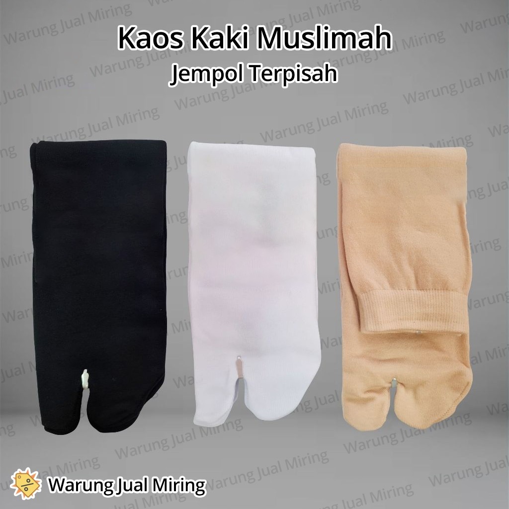 Jual Kaos Kaki Muslimah Jempol Terpisah Warna Polos Bahan Tebal dan ...