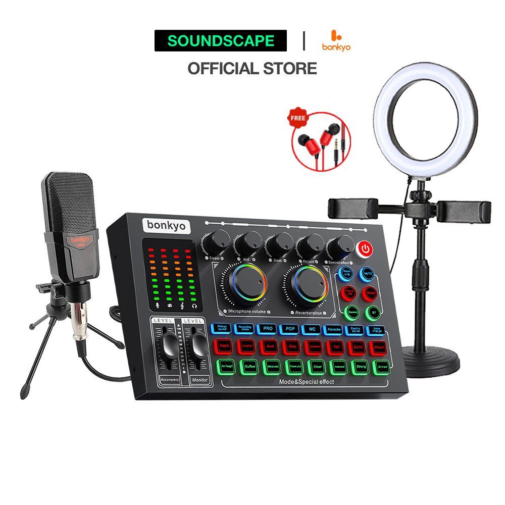 Jual Soundscape bonkyo COD Sound card F999MAX + mikrofon tripod M996 ...