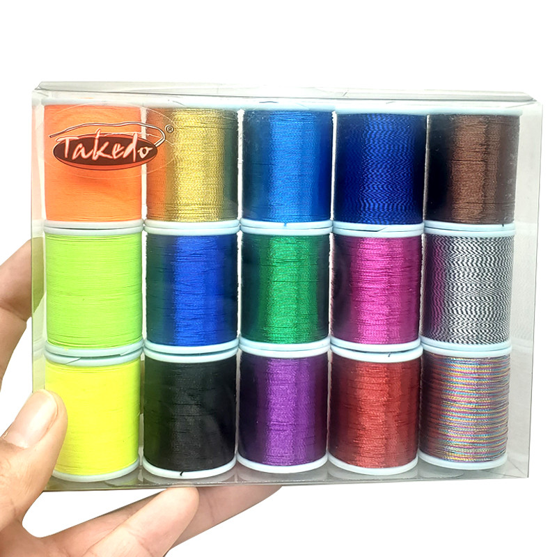Jual TAKEDO 15PCS/SET 100 Yards B Spool Nylon Metallic NCP Thread Guide ...