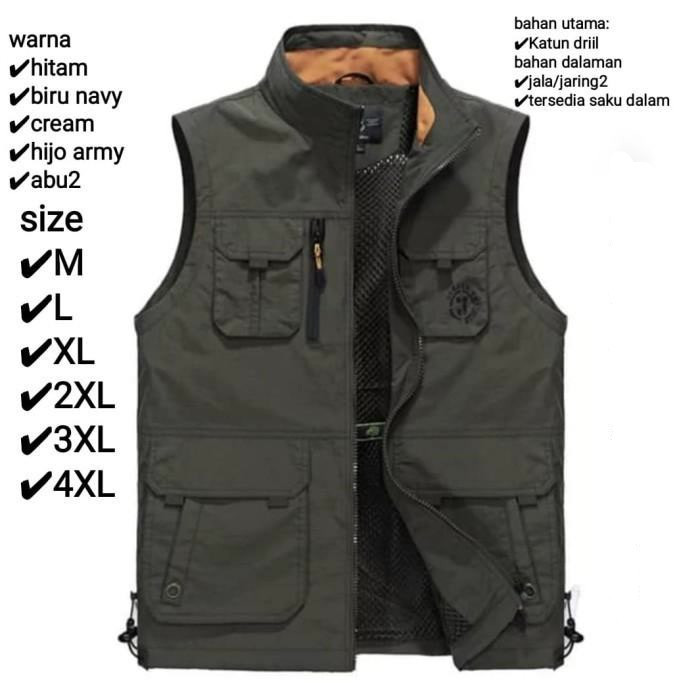 Jual jaket rompi/jaket rompi motor keren terbaru_hijau army | Shopee ...