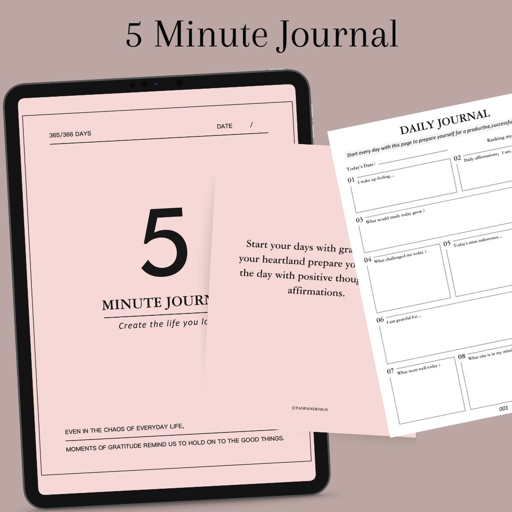 Jual Digital Journal undated for 366 Days --- 5 Minutes Journal ...