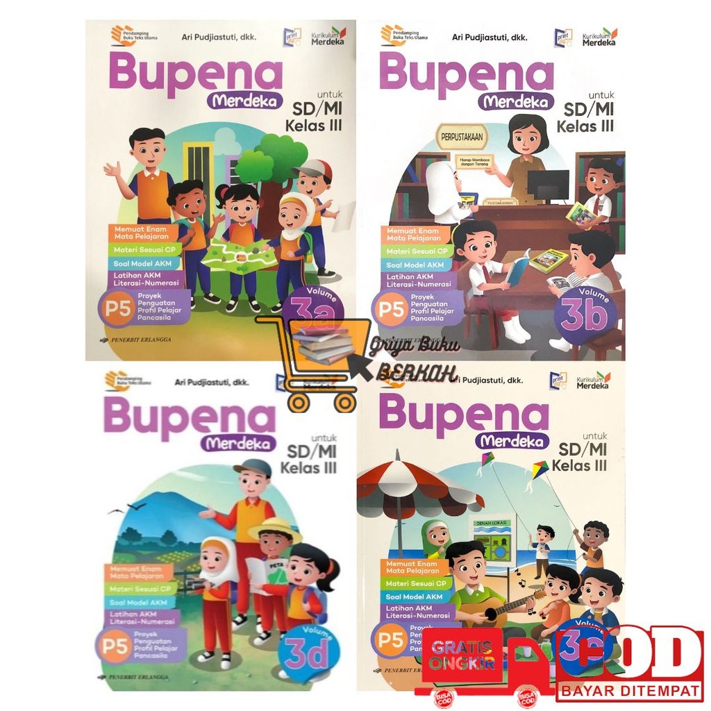 Jual BUPENA SD/MI Kelas 3 Jilid 3A 3B 3C 3D Penerbit Erlangga Edisi ...