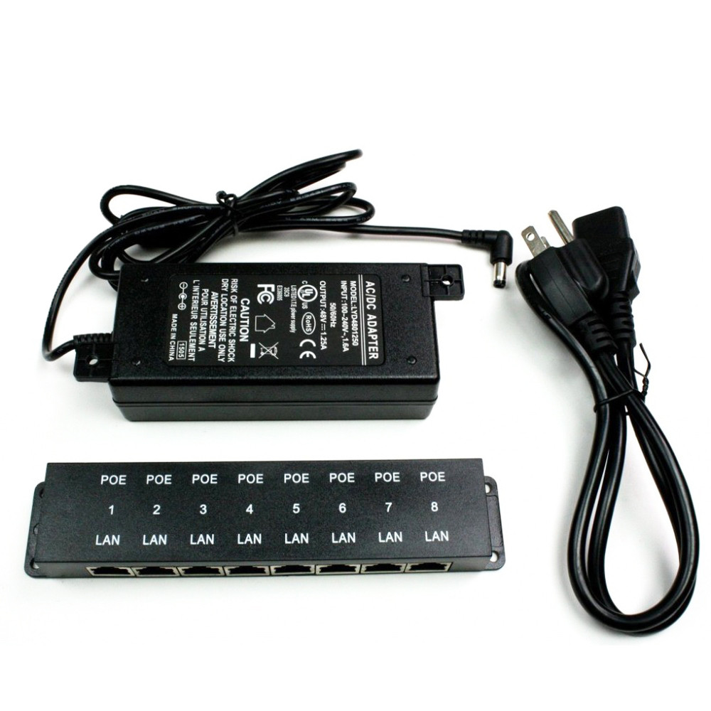 Jual 8 port PoE Patch Panel Po'we'r Ethernet Passive POE injector for 8 ...