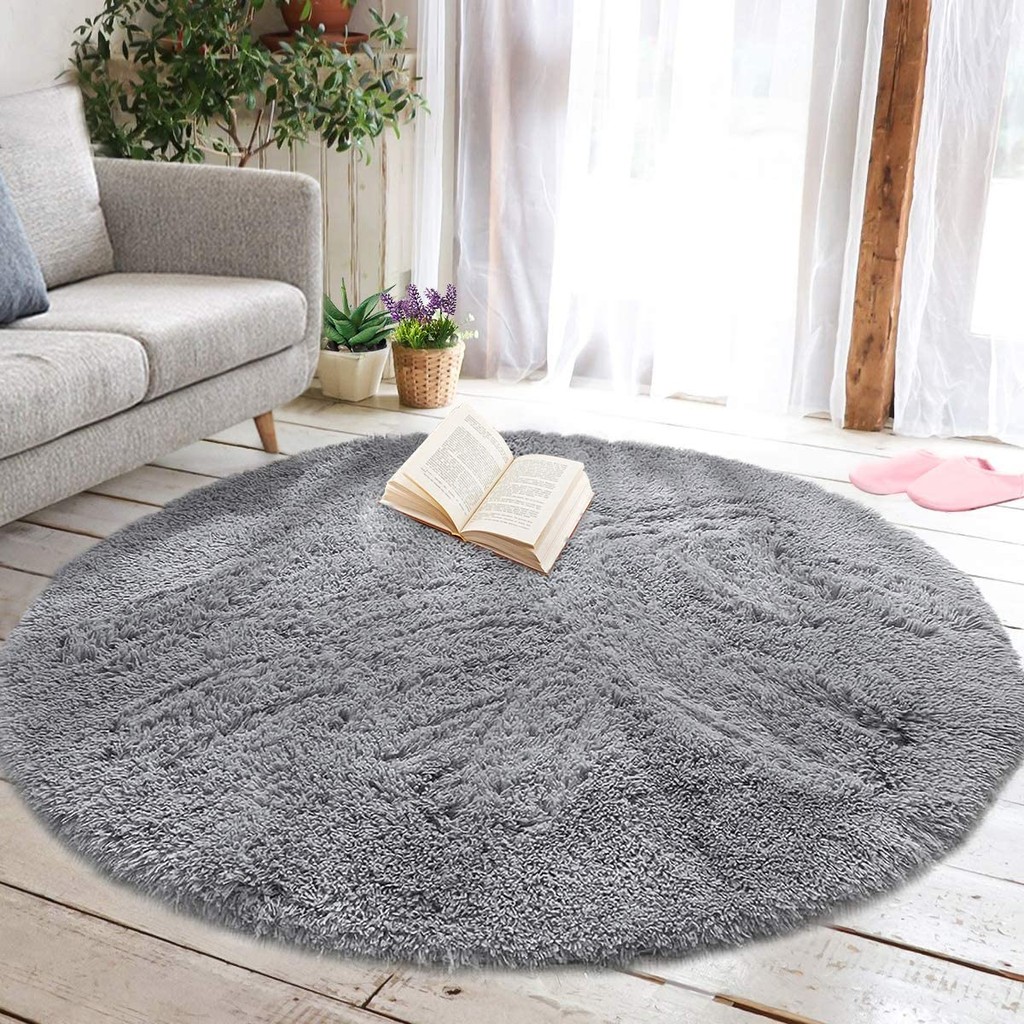 Jual Thick Soft Round Fluffy Rugs Carpets For Living Room Plush Rug ...
