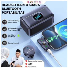 Q8 Magnetic Wireless Clip On Microphone Type C IOS Dual Mikrofon Lavalier HP Plug Play