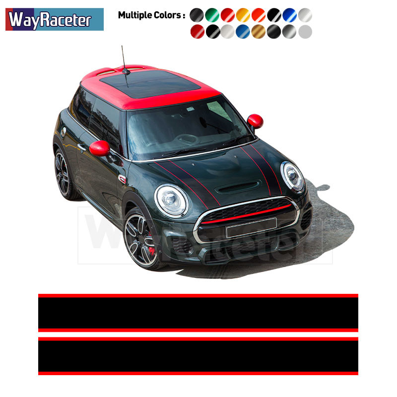 Jual Car Hood Decal Engine Cover Rally Line Bonnet Stripe Sticker For ...