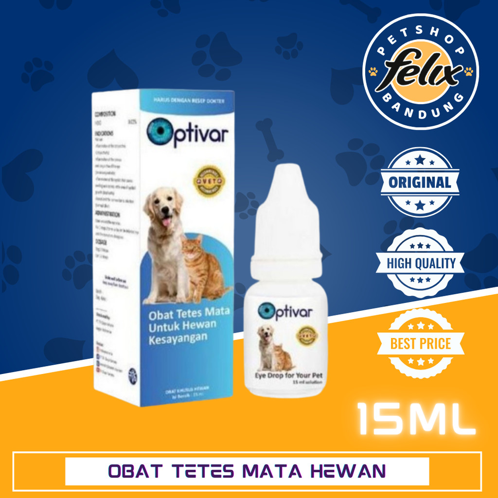 Jual Obat Tetes Mata Hewan Optivar 15ml Vet Recomendeed Optivar Eye ...