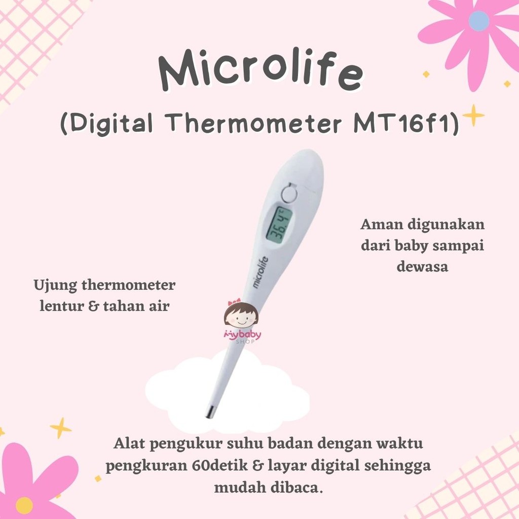 Jual MICROLIFE Digital Thermometer MT 16F1 (MT16F1R) Termometer Stick ...