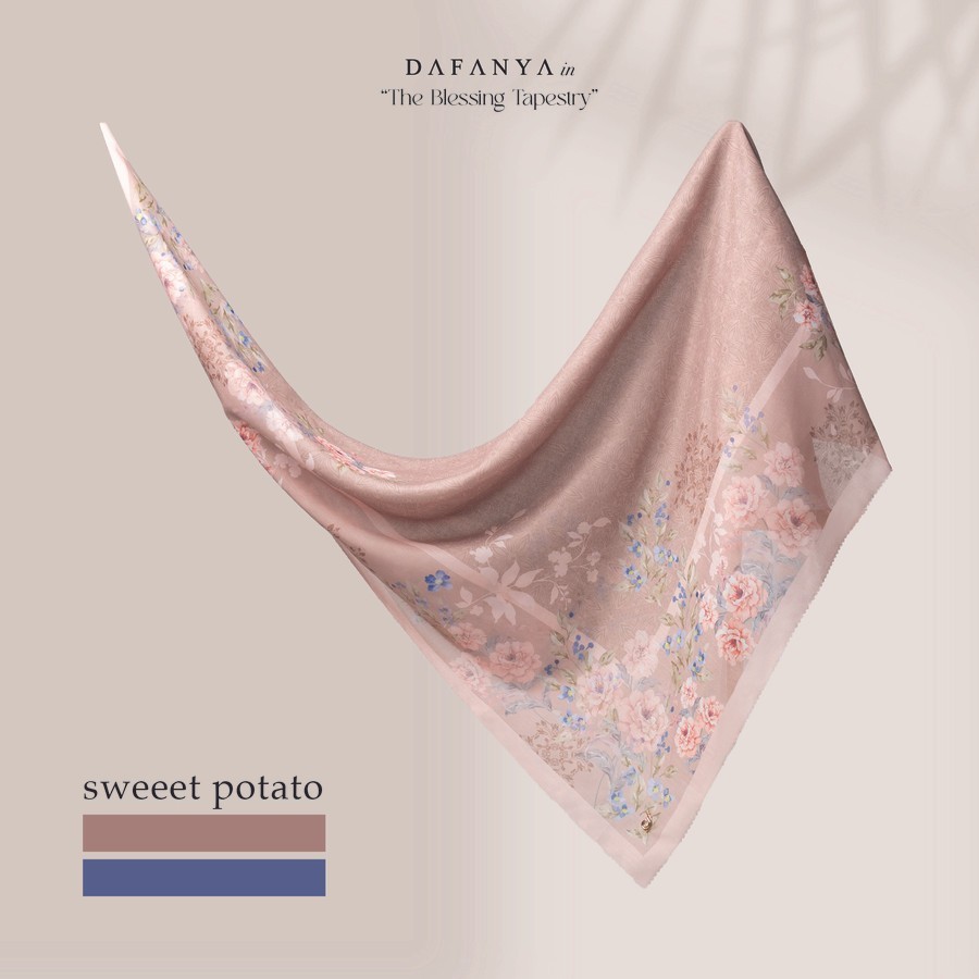 DAFANYA All Series Jilbab All Motif Kerudung Segi Empat Hijab Scarf Bahan Voal Laser Cut BOX Motif Bunga Putih