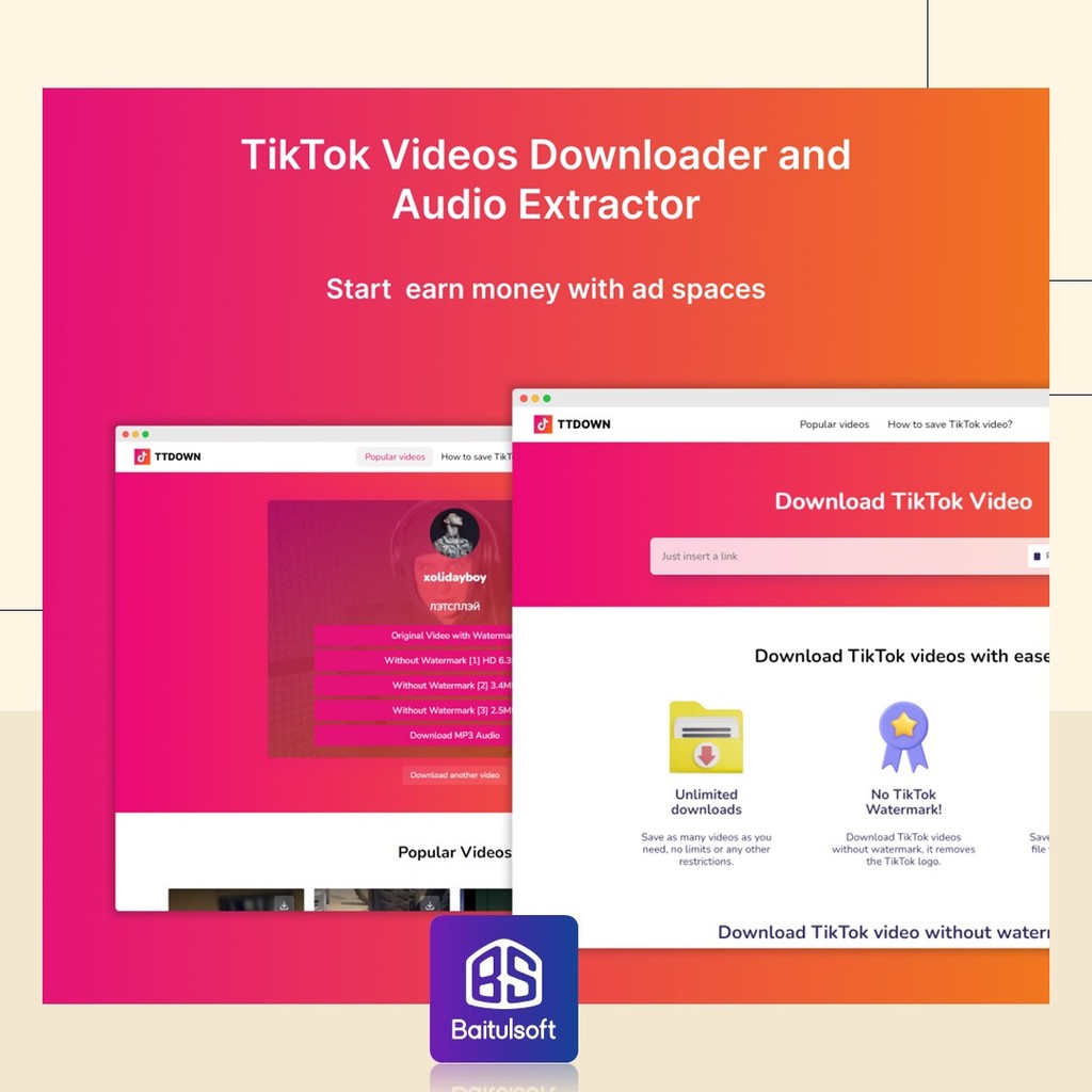 Jual SOURCE CODE APLIKASI WEB TIKTOK VIDEO DOWNLOADER WITHOUT WATERMARK ...