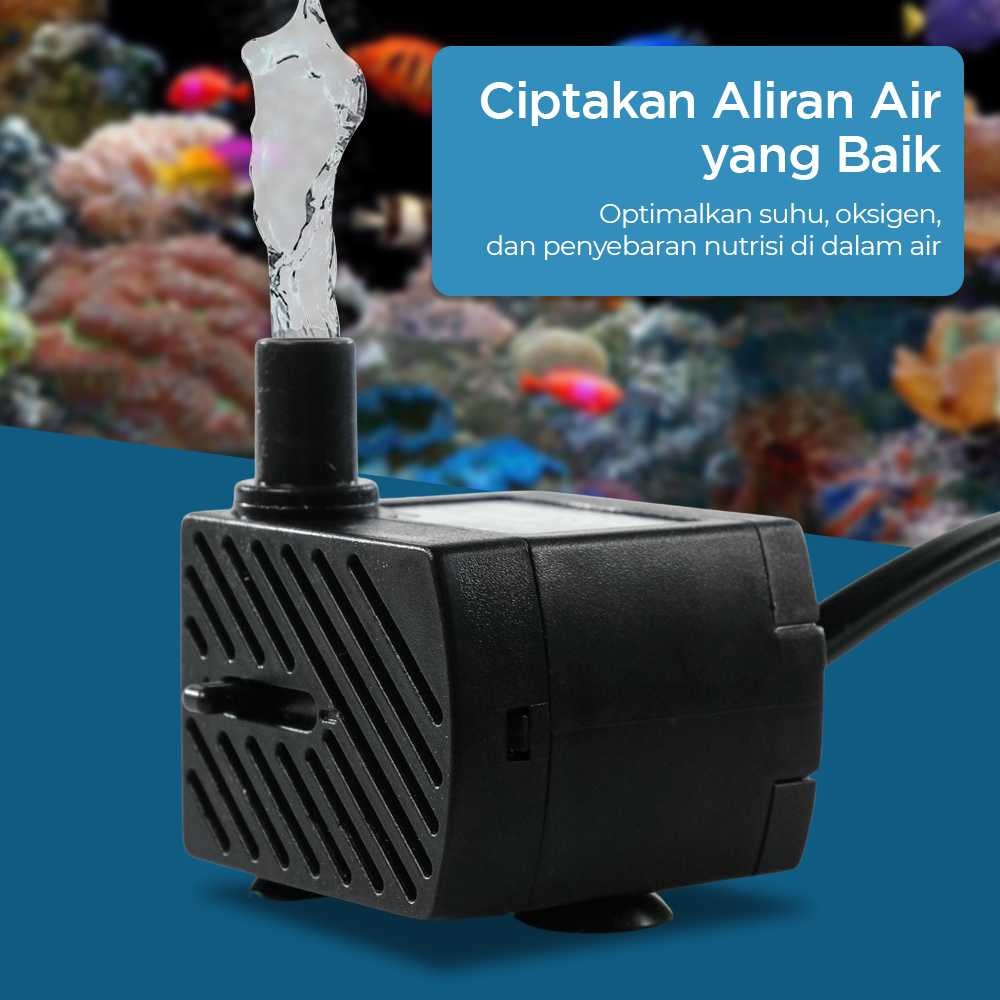 Jual Pompa Air Aquarium Ikan Waterproof IPX8 Submersible Pump Fish Tank ...
