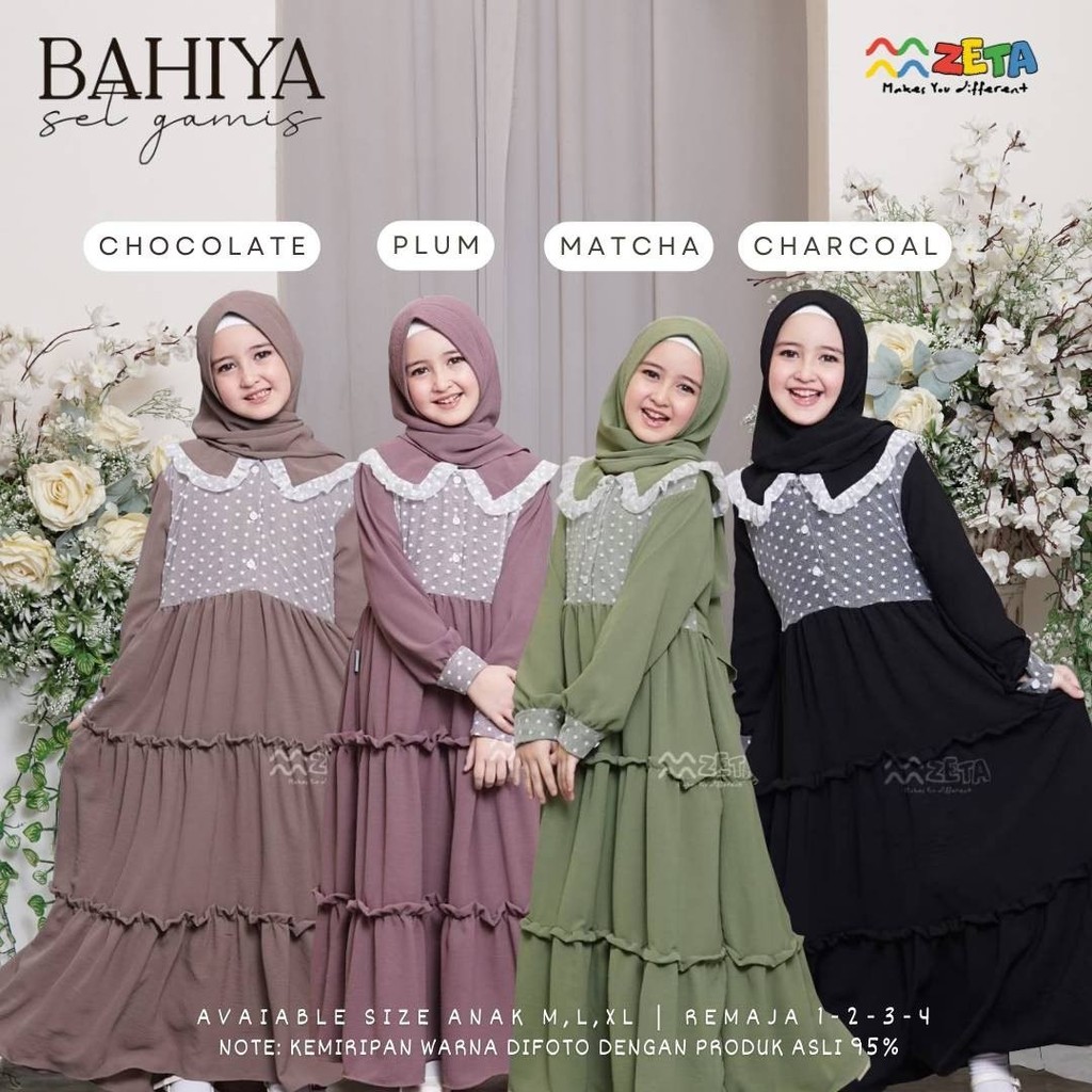 Jual Zeta Bahiya Gamis Anak Perempuan Set Hijab Charcoal Chocolate ...