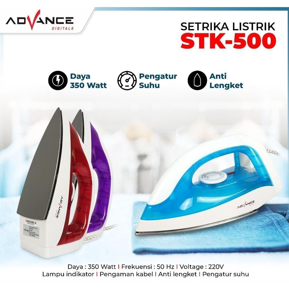 Jual Setrika Advance STK500 Teflon, low watt | Shopee Indonesia