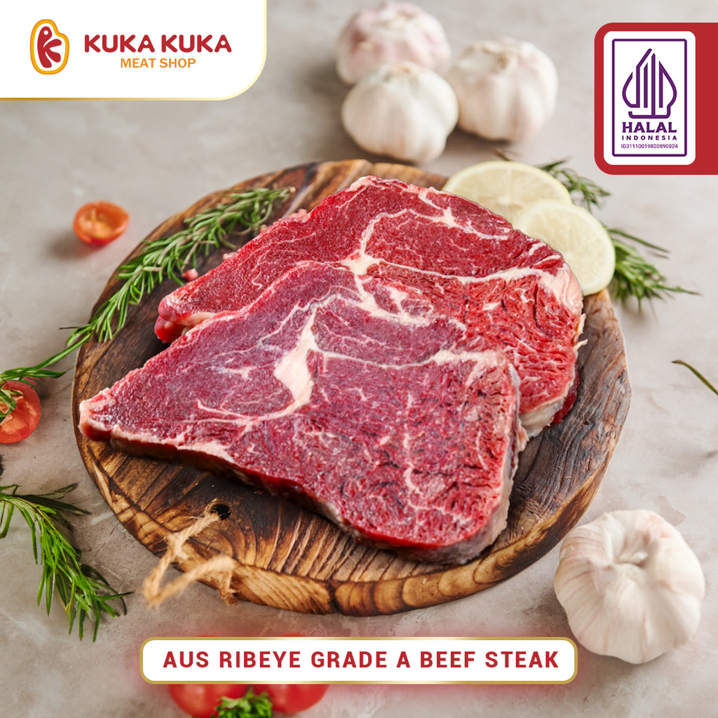 Jual Daging Aus Ribeye Beef Steak Grade A - Premium 125gram/pcs isi 4 ...