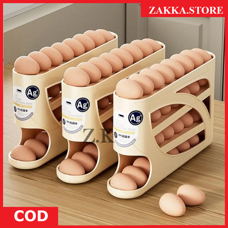 Jual ZAKKA Rak Penyimpan Telur Otomatis, 4 Susun otomatis, Rak Susun ...