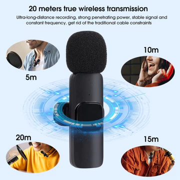 Mic Clip On Wireless K8 Mic Youtuber Vlog Live Streaming Microphone Usb Type C Mini Mikrofon Hp