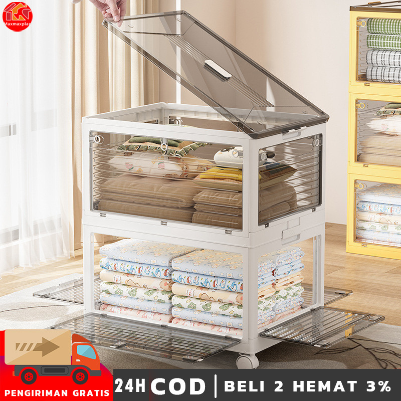 Jual Lipat Storage Box Transparant Container Box kotak Penyimpanan ...