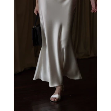 Bellybal Rok Resleting Elegan Tampil Stylish Saat Lebaran Rok Satin Silk Premium Korean Satin