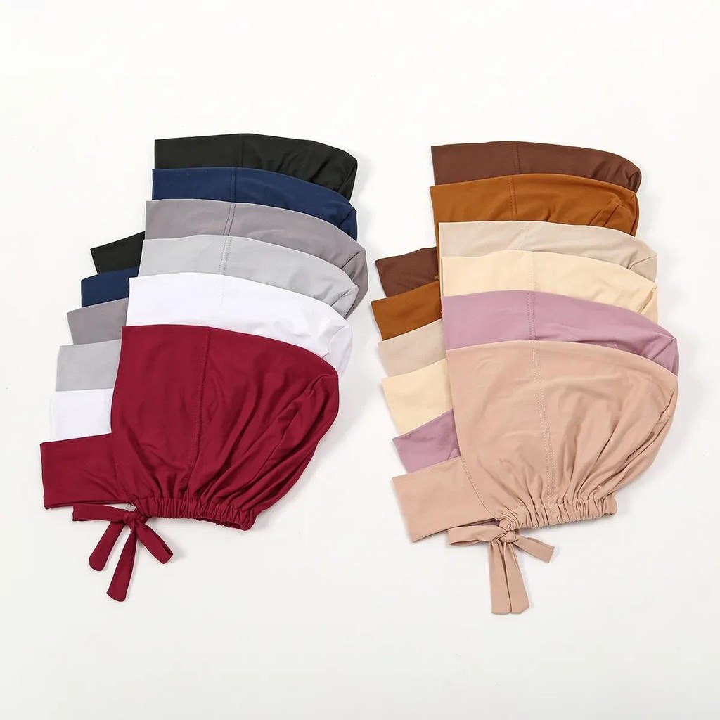 Jual Muslim Inner Cap Hijab For Women Solid Underscarf Hijab Undercap ...