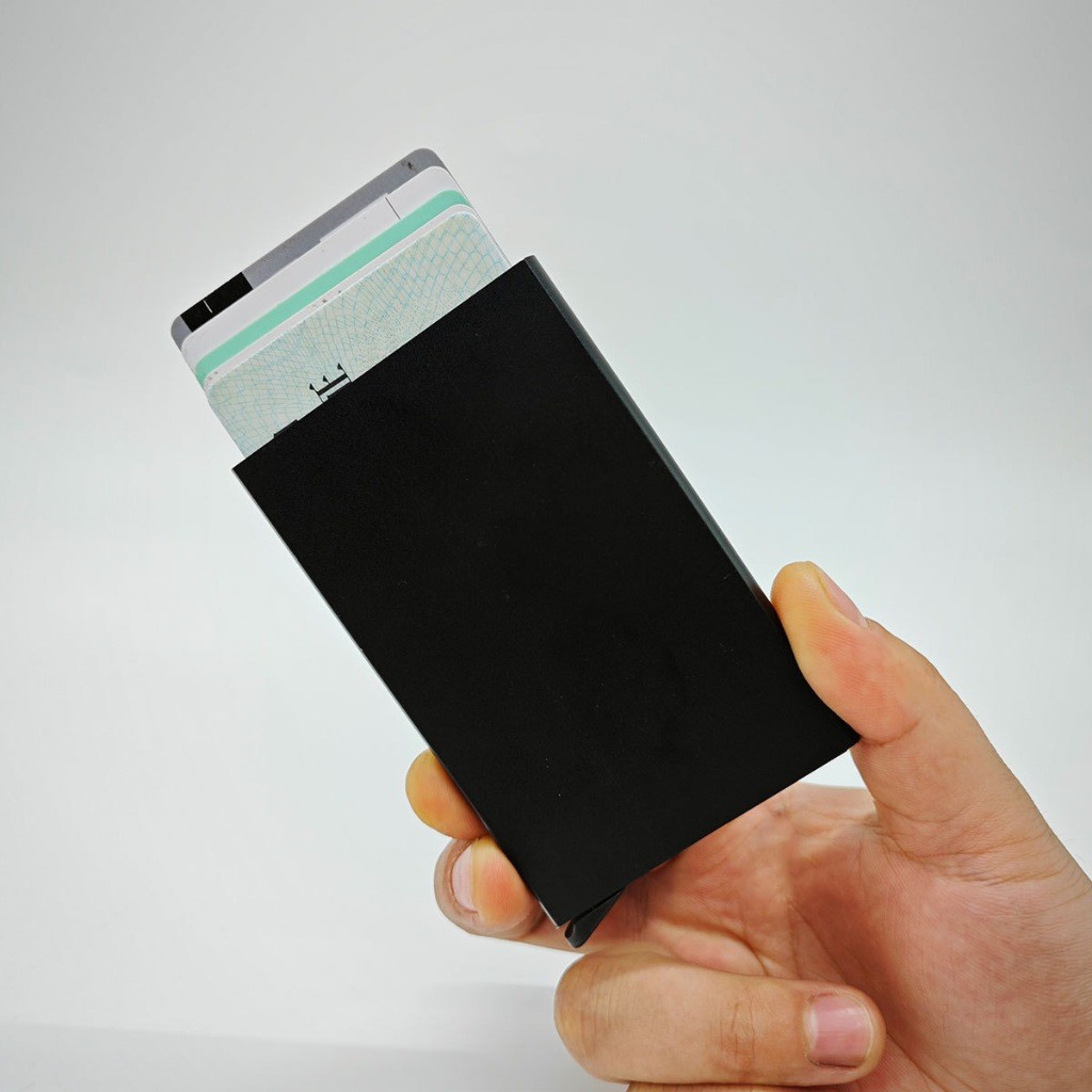 Jual C.O.D Bveis Dompet Kartu Lontar Metal Aluminium RFID Muat 7 Kartu ...