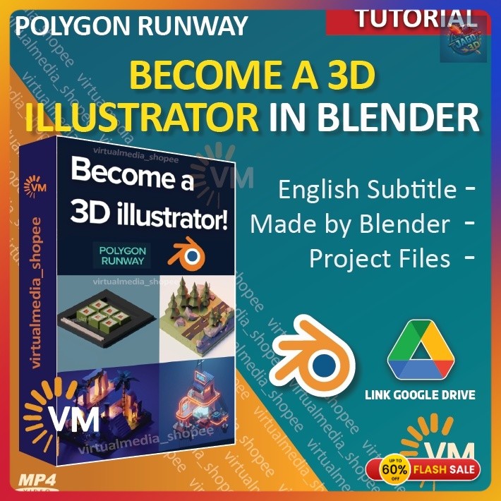 Jual TUTORIAL BLENDER BECOME A 3D ILLUSTRATOR POLYGON RUNWAY ISOMETRIC ...