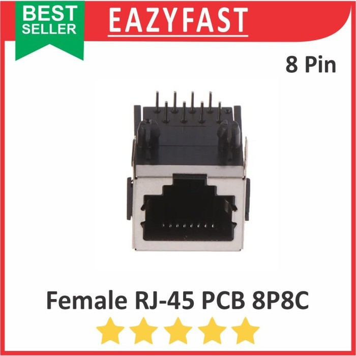 Jual Socket Female RJ45 LAN Ethernet FTP Konektor Jack RJ 45 PCB ...