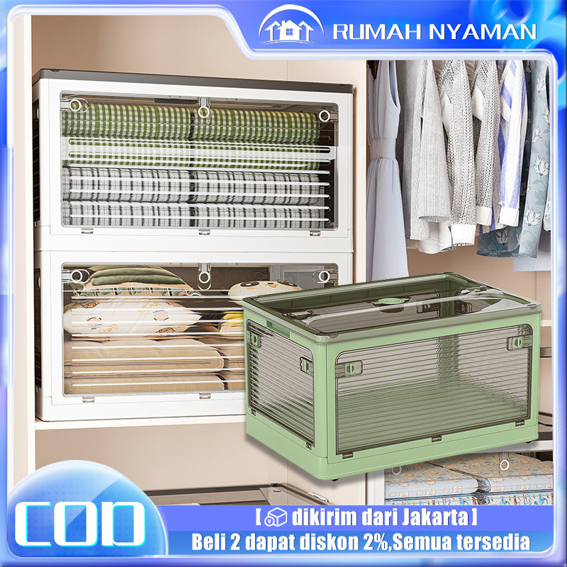Jual 1T Lipat Storage Box Transparant Container Box kotak Penyimpanan ...