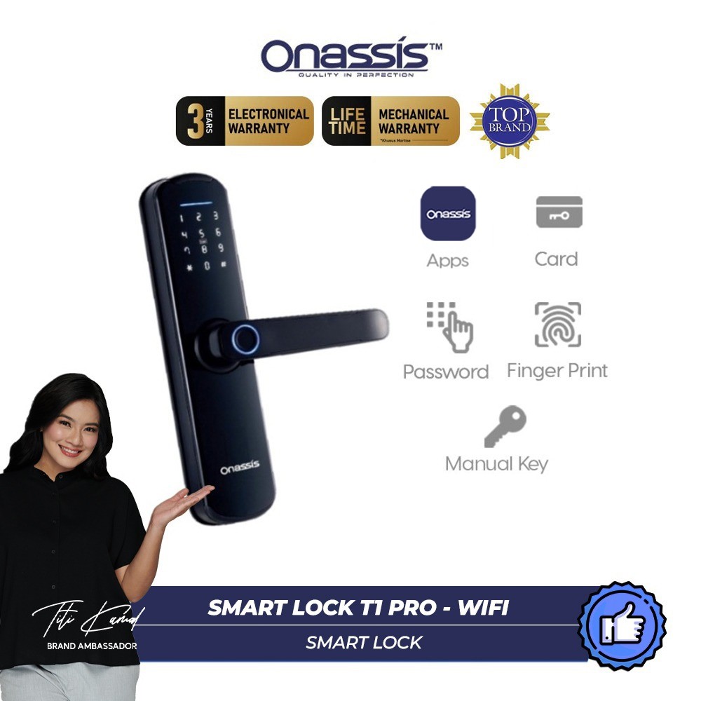 Jual Onassis Smart Lock T1 Pro Wifi - Kunci Pintu Door Handle Wifi ...