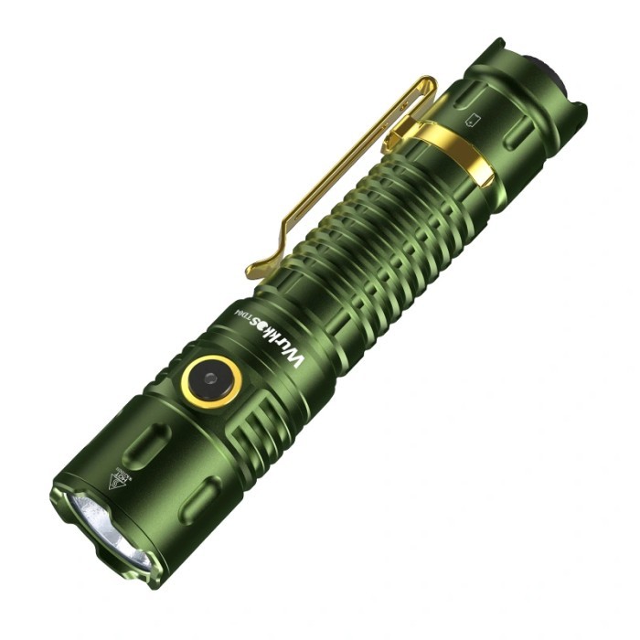 Wurkkos FC12C Tactische zaklamp, 1600 lumen zaklamp, led, oplaadbaar, extreem helder, led-zaklamp met tactische schakelaar, led-zaklamp, IP68 waterdicht, buck-constante stroomdriver