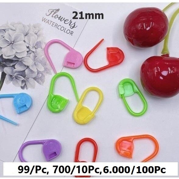 Jual Peniti Plastik/Peniti Hijab/Penanda Rajutan Warna-Warni/Locking ...