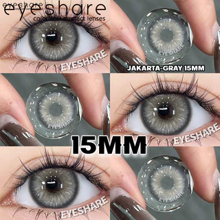 Eyeshare 15mm Softlens Jakarta Gray Big Eyes 1 Pasang Lensa Kontak Softlen Brown