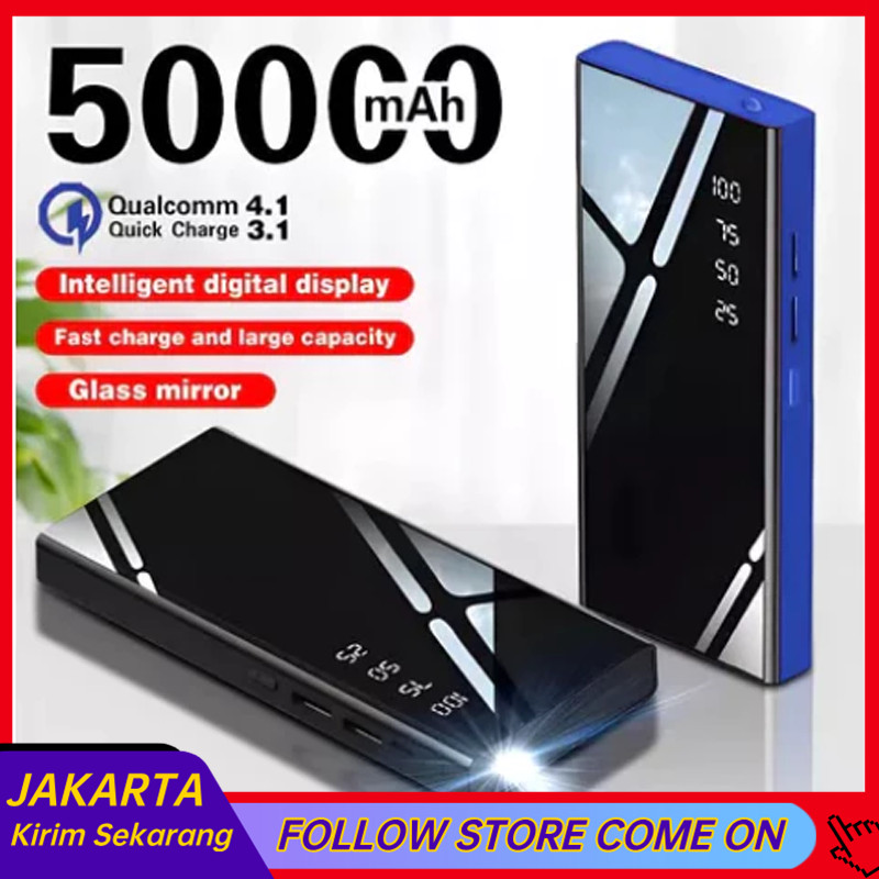 Jual PowerBank 50000mAh 4 Kabel Full Capacity Mini Power Bank Fast