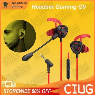 Headset Gaming G9 G20 Hedset Gaming Hedset Game Headset Gamer Earphone Original Esport Video Game Hifi Hendset Stereo Bass HD Voice PUBG DOTA CSGO Dual Microphone Mikrofon Kabel Hedset Gaming untuk hp Free Case 3.5mm Port