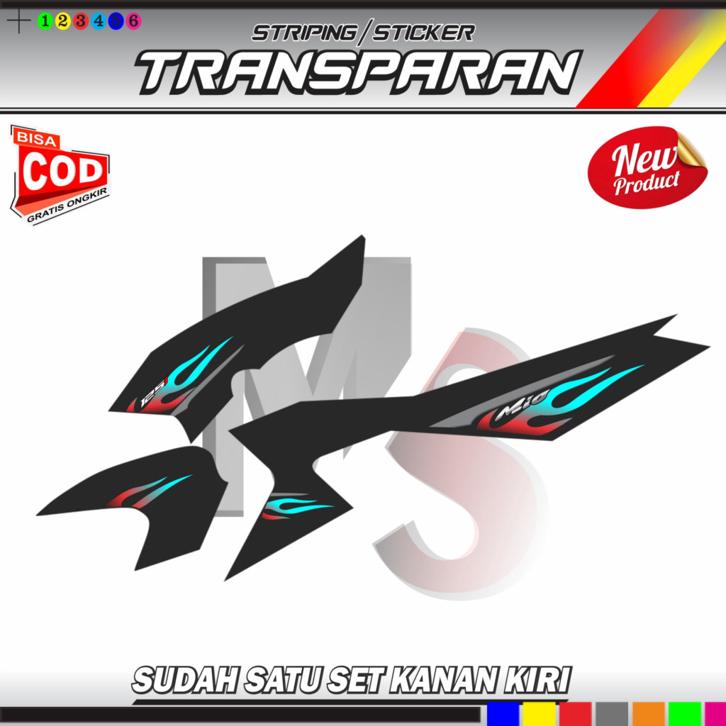 Jual Variasi Striping Transparan Yamaha Mio Gear Api Gradasi TRANSFARAN ...
