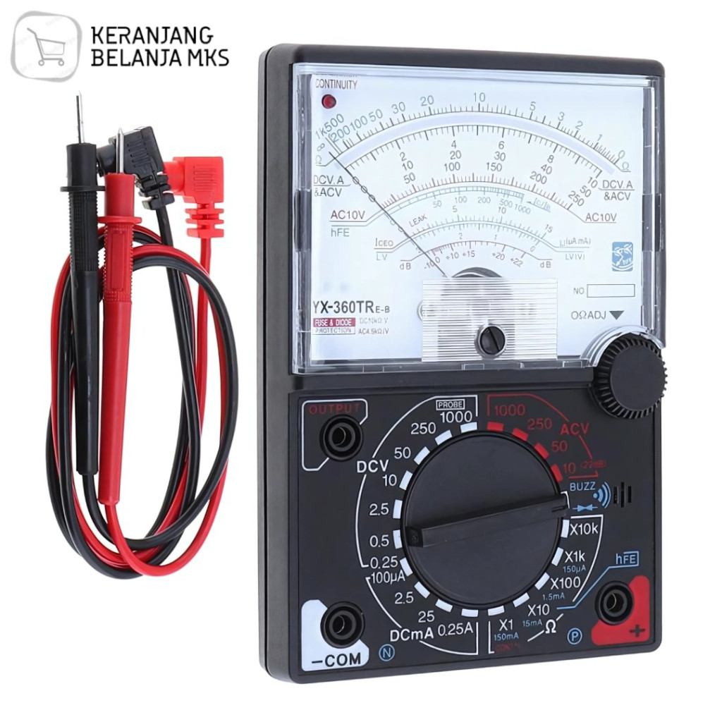 Jual MULTITESTER / MULTIMETER / AVOMETER ANALOG MANUAL SAIONW YX360TR ...