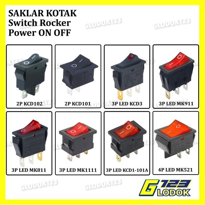 Jual Saklar Power Switch Tombol ON OFF Mini Roker Rocker Besar 2 3 4 ...