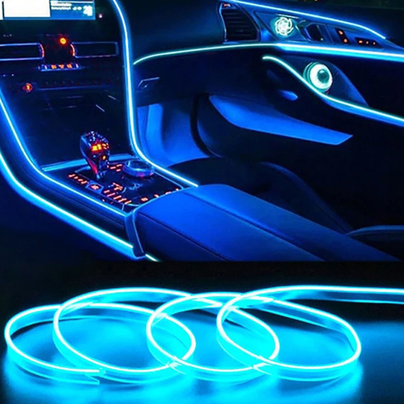 Jual Lampu LED strip neon interior mobil usb 5m dekorasi fleksibel car ...
