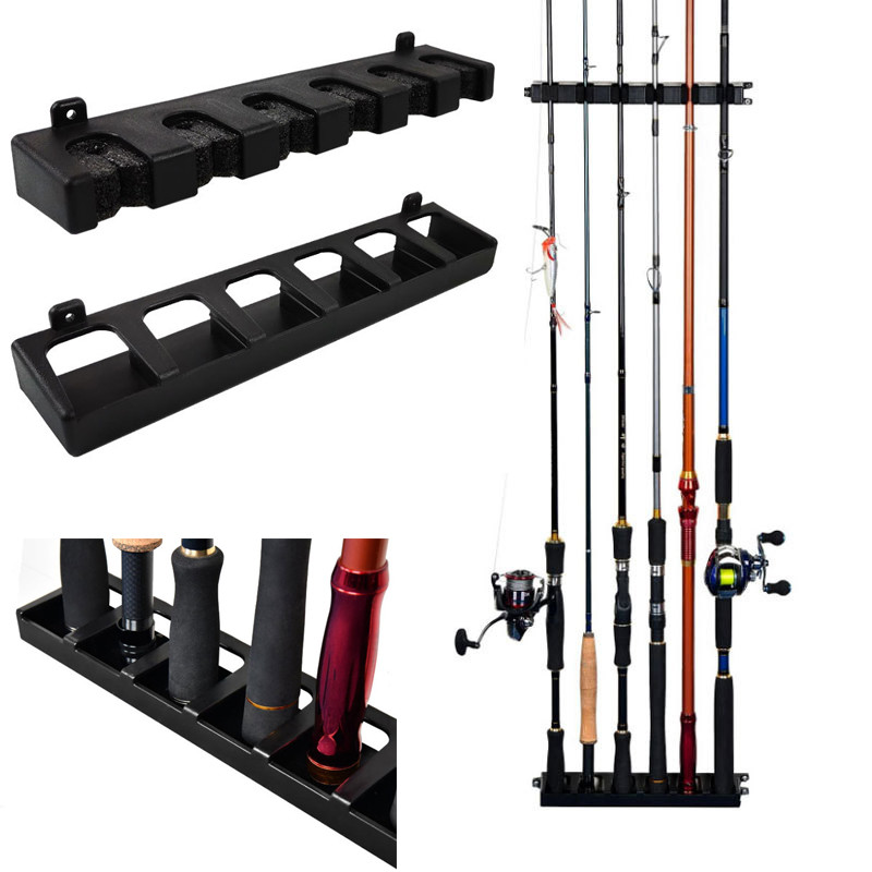 Jual 6-Rod Rack Vertical/Horizontal Pole Holder 6 Holes Wall Mount ...