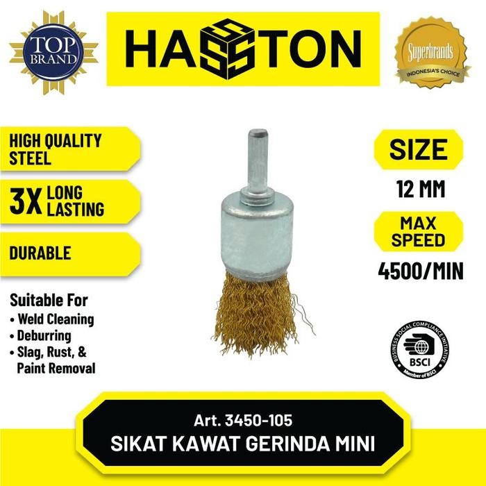 Jual HASSTON Sikat Kawat Baja Wire Gerinda Model Lurus 12 19 24 28 mm ...