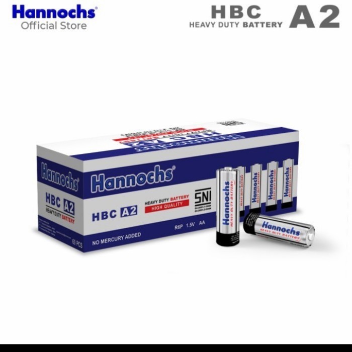 Jual 1box (60pcs) batu baterai Hannochs HBC A2 A3 Batrai AA / AAA abc ...