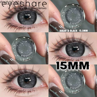Eyeshare Softlens 15mm Big Eyes JAKARTA Black 1Pasang Gray Lensa Kontak Softlen