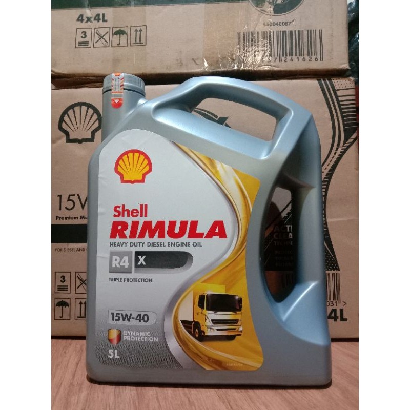 Jual Oli Shell RIMULA R4X & R4 Plus 15W-40 5L ORIGINAL CENTANG HIJAU ...