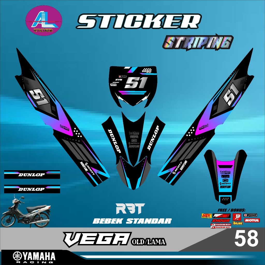Jual Sticker RBT VEGA OLD/LAMA MOTOR RBT BEBEK MODIF SUPERMOTO YZ CRF ...