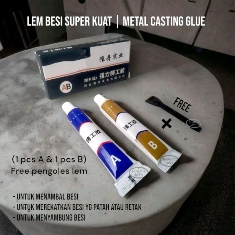 Jual LEM AB Lem Besi Lem Kastor Lem Epoxy 2 Komponen Penambal Steel ...
