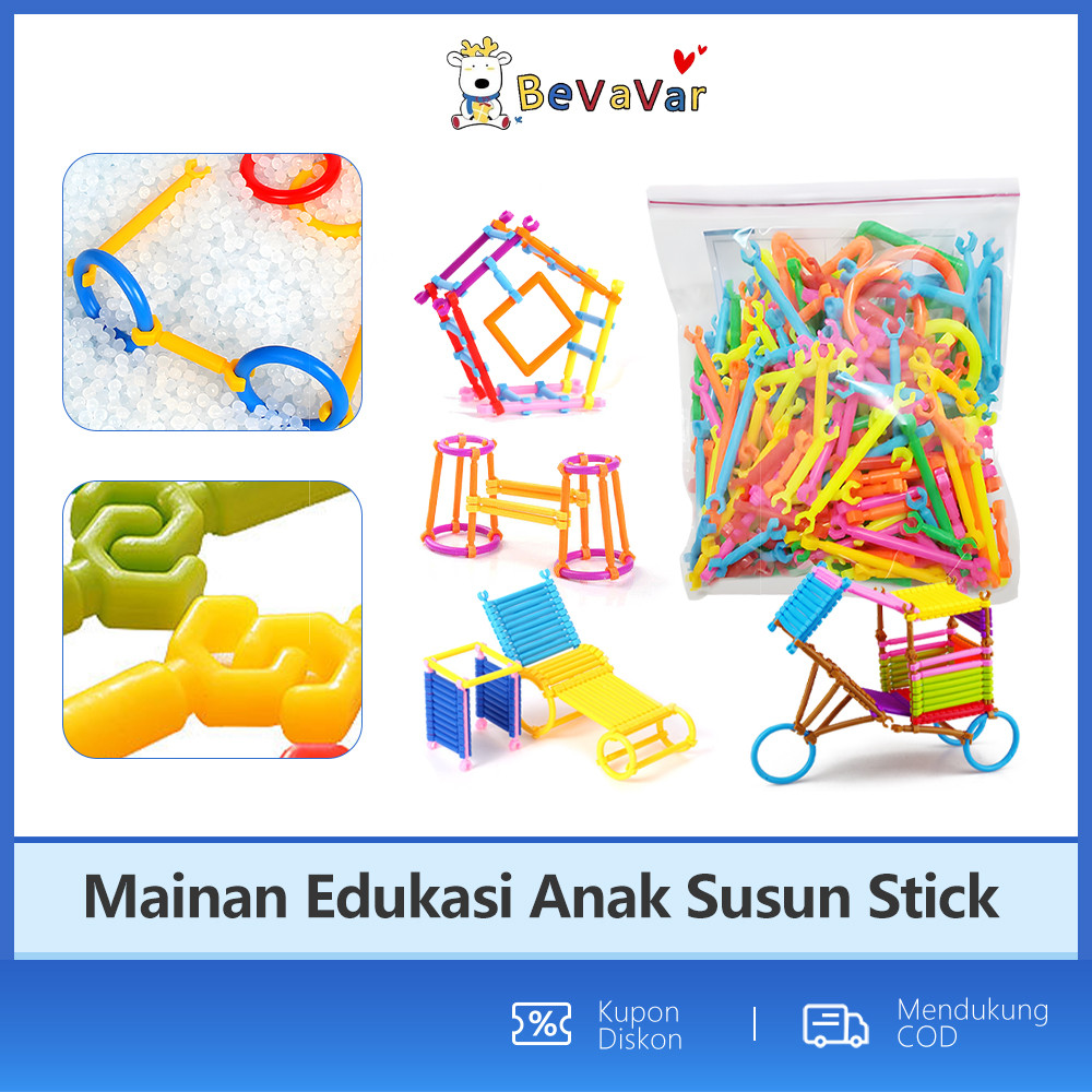 Jual BEVAVAR Magic Straw Stick Mainan Anak Pipa Puzzle 100PCS | Shopee ...