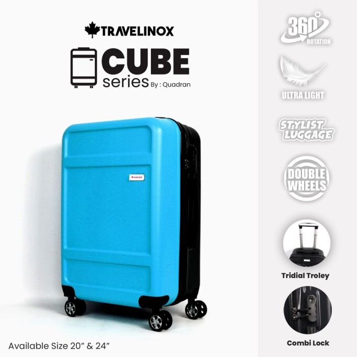 Jual Koper Sky Blue Travelinox Cabin 20 inch & 24 inch Koper Fiber Kop ...