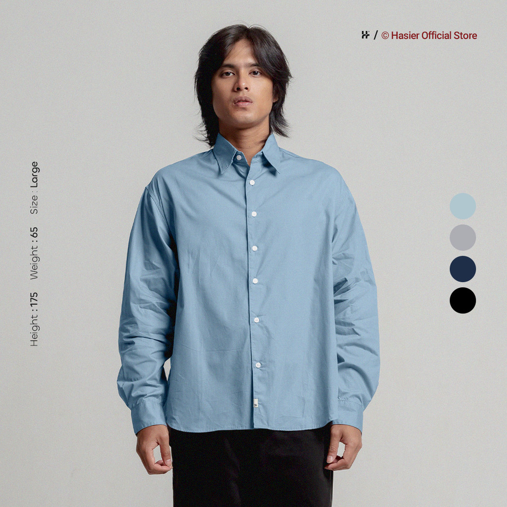 Jual HASIER Poplin Oversized Long Sleeve Shirt | Shopee Indonesia