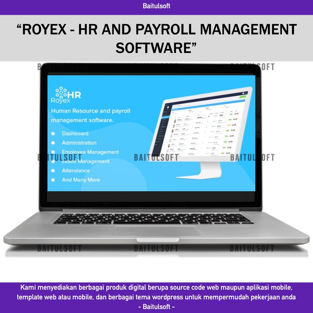 Jual SOURCE CODE APLIKASI WEB ROYEX - HR AND PAYROLL MANAGEMENT ...