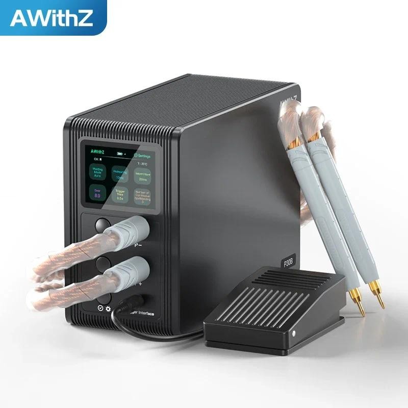 AWithZ HD5 Handheld Battery Spot Welder – 99 Gear Adjustable, 1.5″ LCD, Auto/Manual Modes For 18650 Batteries